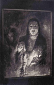 La femme au chat, huile sur toile (Hanoï 1954)