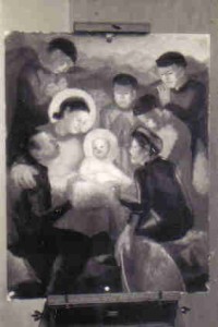 La nativité, huile sur toile (Hanoï 1954)