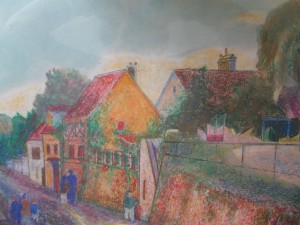 Le haut du Touarte à Villiers-sur-Morin, pastel gras sur papier 40x55, coll.part. (Paris vers 1990)